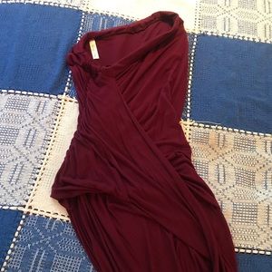 Sexy maroon body con skirt
